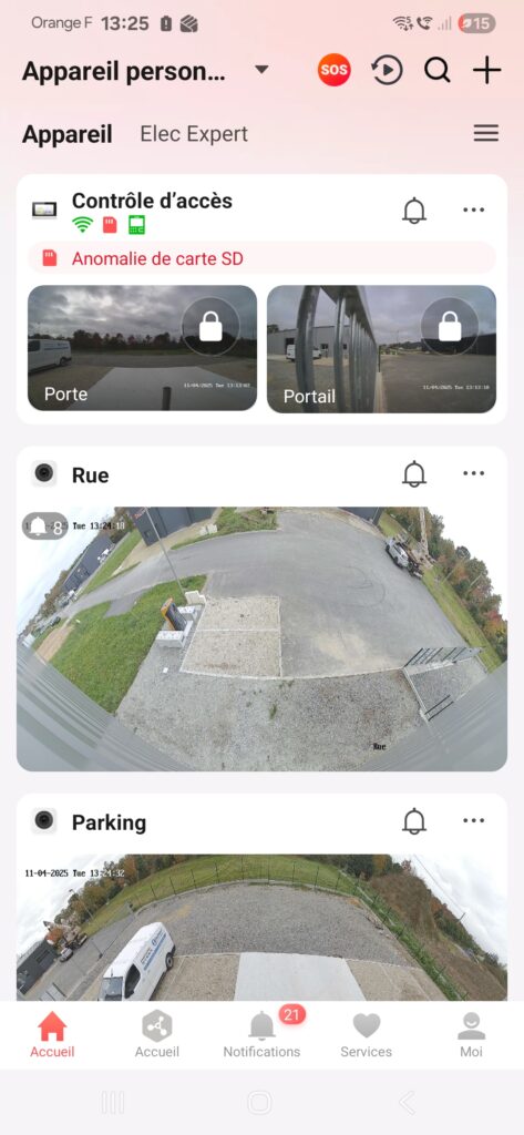 Application de vidéosurveillance sur smartphone