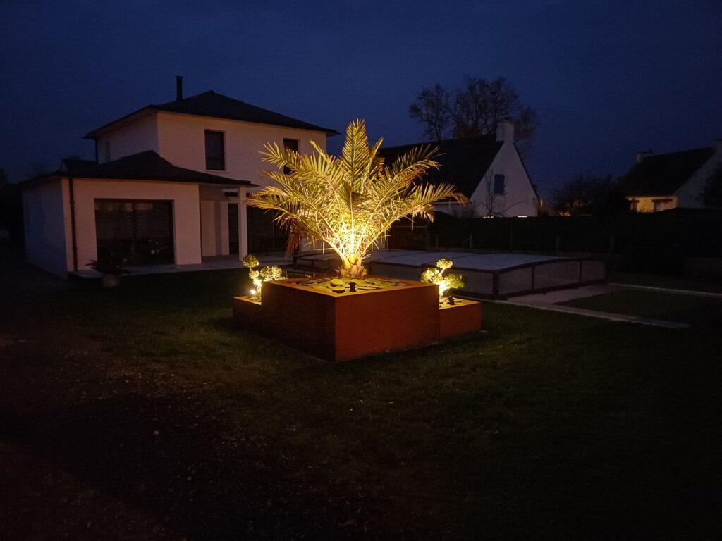 Éclairage extérieur de jardin de nuit
